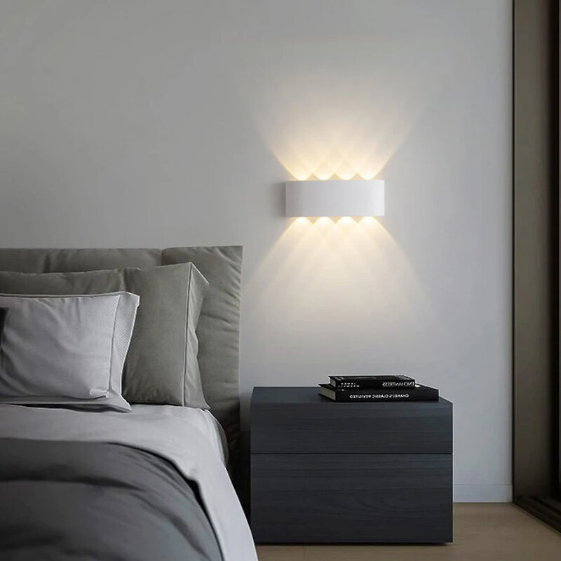 寝室用防水LEDウォールランプ,屋外インテリアライト,クリエイティブなベッドサイドランプ,ミニマリストスタイル,2W, 4W, 6W, 8W, 10
