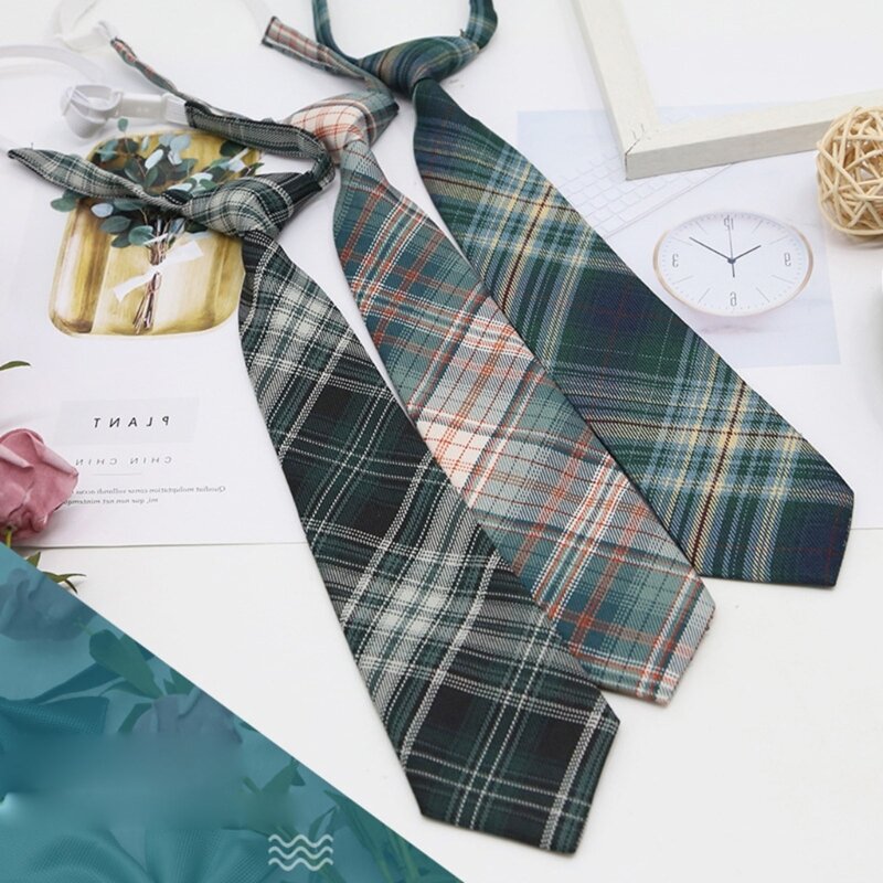Paresseux JK cravates Plaid uniforme école cravates remise des diplômes mariage Cosplay accessoire