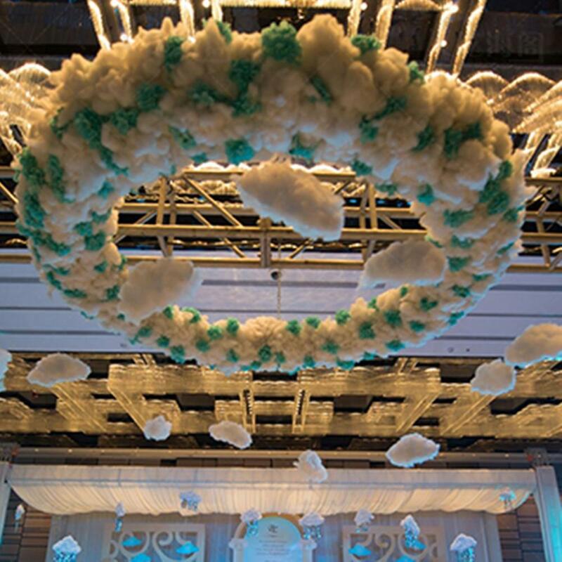 Adornos colgantes de nube de algodón Artificial blanca, accesorios de fiesta con forma de nube de cielo DIY, decoración de fiesta de cumpleaños y Navidad, fondos de nube