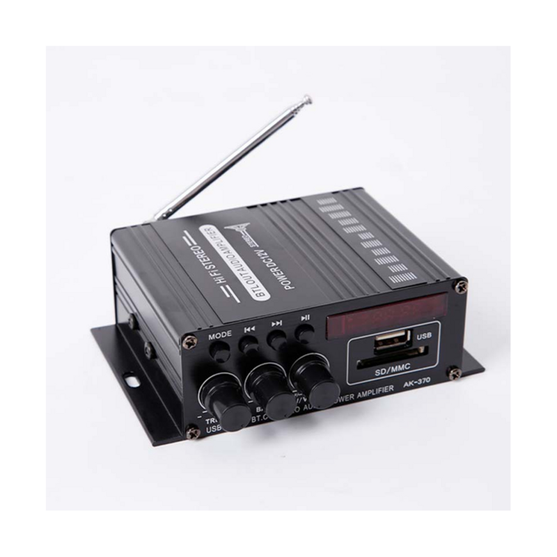 AK370 Home Digital Amplifier Mini Hifi Bluetooth Audio Power Amplifier for SD Card U Disk Aux Speaker Mp3 Stereo Sound