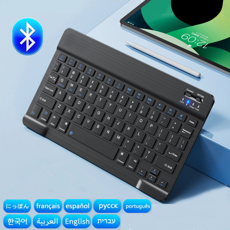 Bluetooth Wireless Keyboard For IOS Android Windows Tablet For iPad Air Mini Pro Spanish French Korean Portugal Russian Keyboard