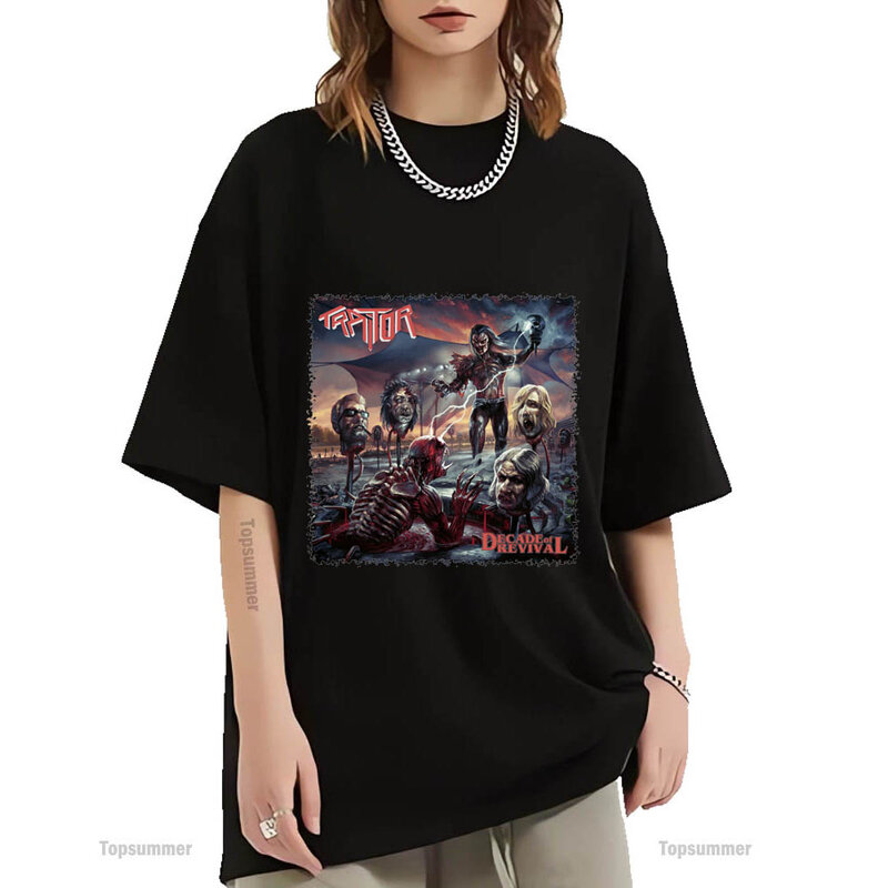 Camiseta de la década del Revival para hombre y mujer, camisa negra de manga corta con álbum, ropa de calle Punk, camiseta de la gira de los destornilladores