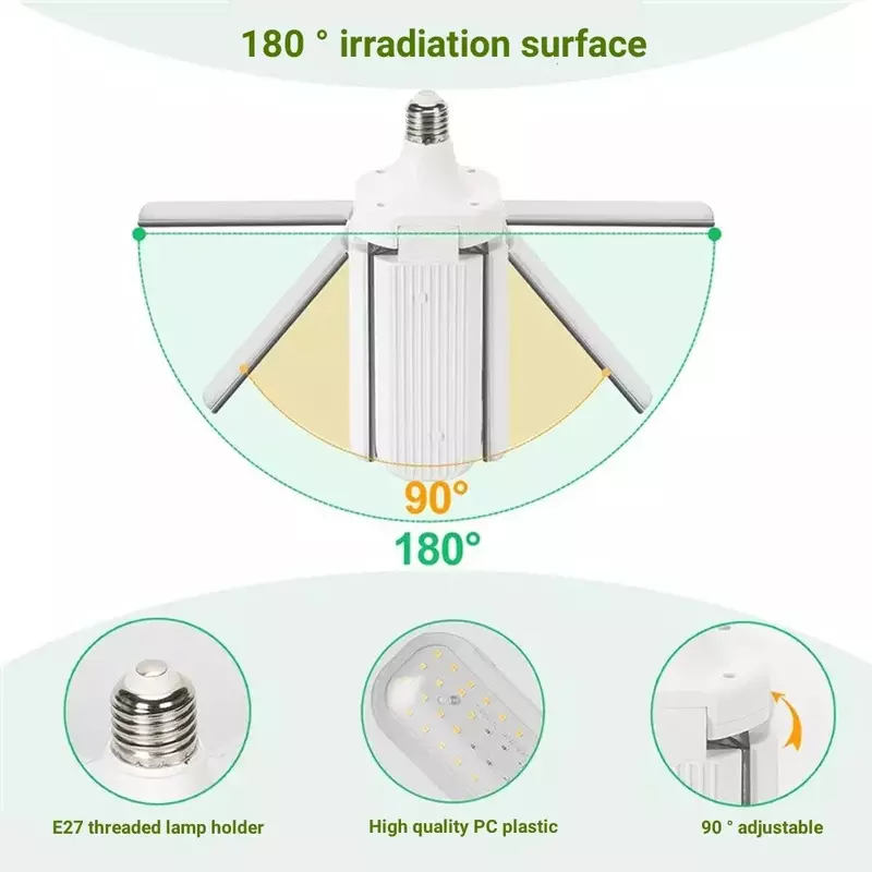 Lampe Horticole de Croissance LED Pliable, Ampoule SMD2835, 24/36/48W, pour Plantes d'Nik, Floraison, Jardin