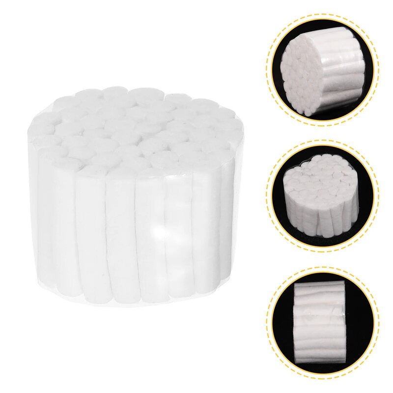 250 Pcs Dental Rolls Cotton Coil Nose Bleed Plugs Disposable Gauze Strip with Clotting Agent Rolled Supplies First Aid