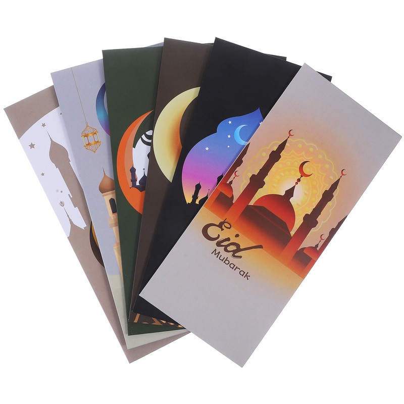 Eid Mubarak Paper Envelopes, armazenamento de dinheiro, Festival, Fontes do partido, 36pcs