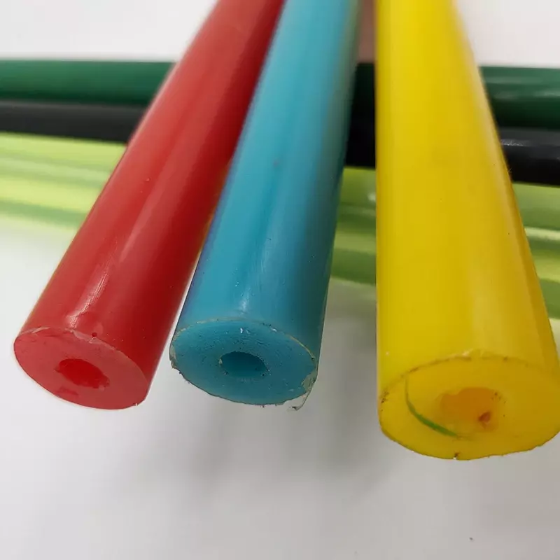 PU colorido Rods, varas de poliuretano, oco I.D.8 mm Comprimento, 75A, 50cm
