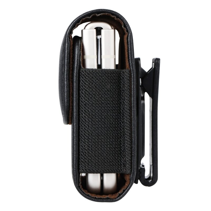 Tas pinggang pria, Tas Pinggang PU pria Mini dapat disesuaikan, tas penyimpanan pelindung ponsel luar ruangan dengan klip rotasi 360 derajat untuk ponsel lipat