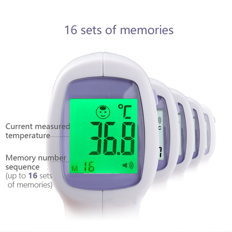 Termómetro Digital infrarrojo sin contacto para la frente, herramienta médica para medir la temperatura corporal y la fiebre para bebés y adultos