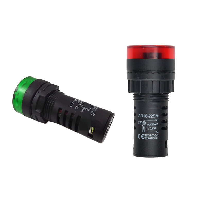 22mm 12V Summer mit rotem LED Lndicator Licht Blitzalarm Piepton Signal Inter mit tieren der Ton AD16-22SM Alarm anzeige rot grün