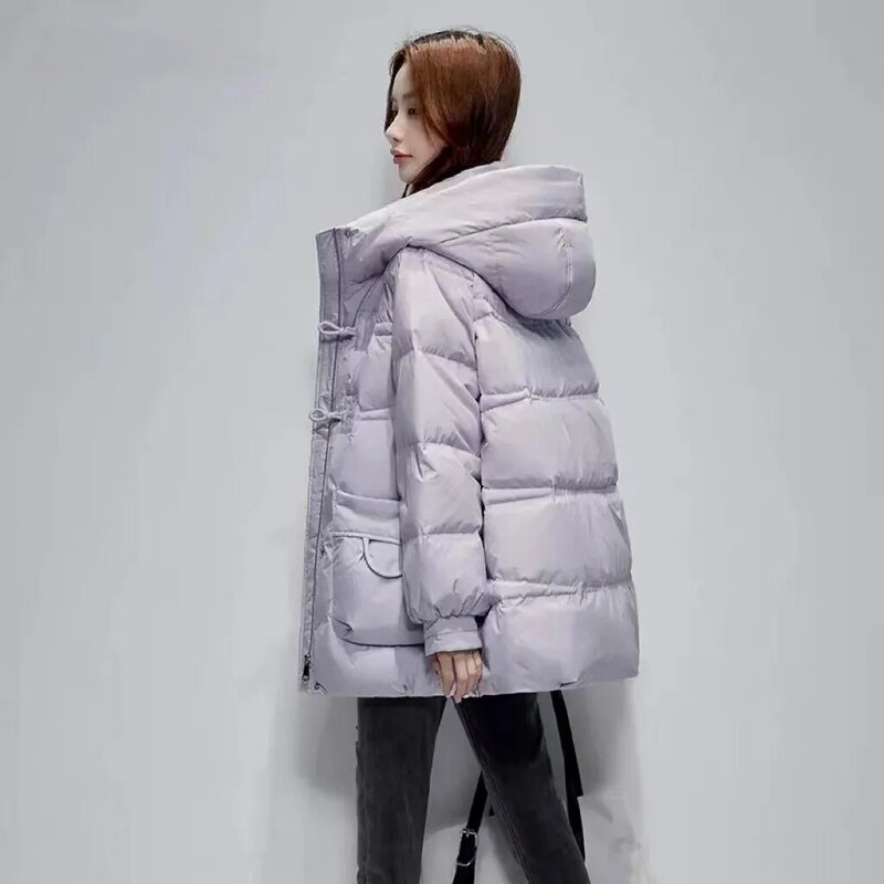 Zima kobiety biała kaczka Puffer dół kurtki z kapturem płaszcze 2022 ciepłe narciarskie wiatroszczelne damskie płaszcze