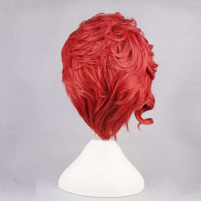 Kakyoin Noriaki From JOJO 14" Red Curly Short High Temperature Syntheitc Hair Cosplay Wigs