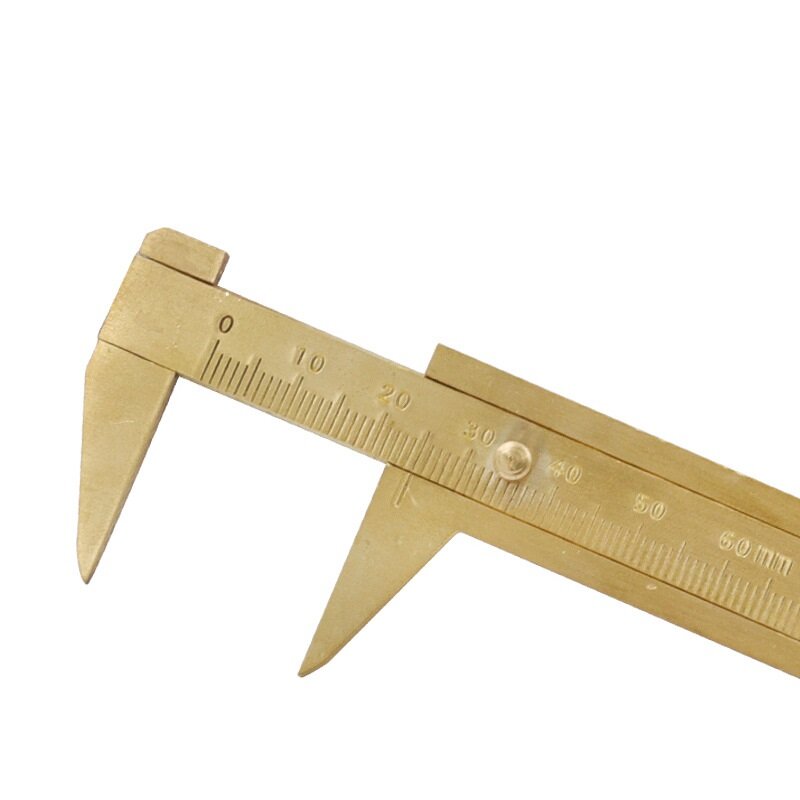 Mini calibre deslizante Vernier Caliper, cobre puro, Régua de medição durável, ferramentas de medição, 60mm, 100mm