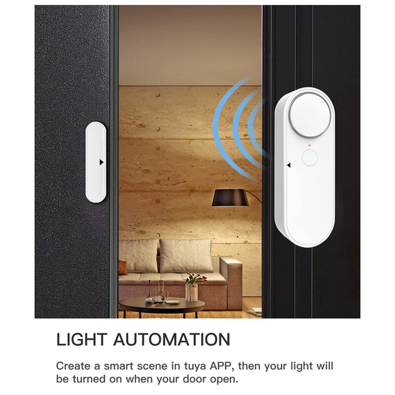 WiFi Door Window Opening Sensor 5PCS Tuya Burglar Alarm Door Open Closed Detector Anti-theft Home Protection Google Alexa