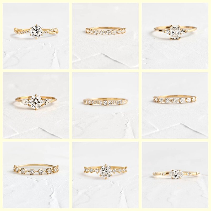 Mc-autênticos 925 anéis de prata esterlina para mulheres e meninas, anel com zircão, folha fina, jóias finas