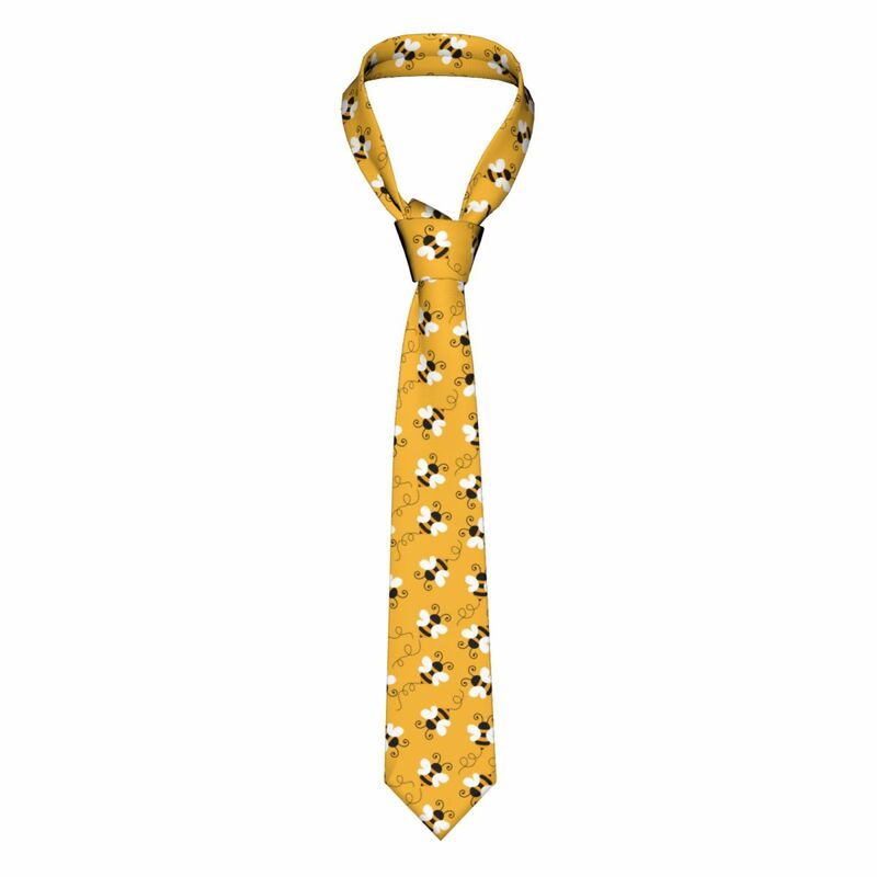 Cravatte Unisex con motivo ape cravatta sottile in poliestere da 8 cm con collo largo per accessori da uomo cravatta da ufficio