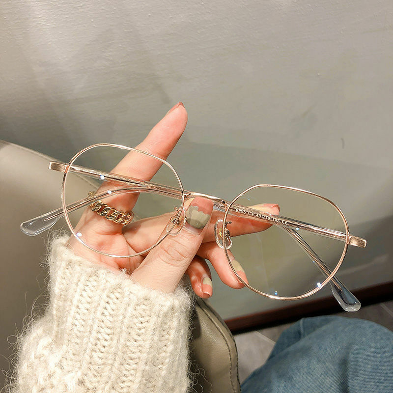 Zilead 안티 블루 라이트 금속 다각형 근시 안경 여성 남성 컴퓨터 근시 광학 안경 남여 고글 0-0.5-1-1.5...-6