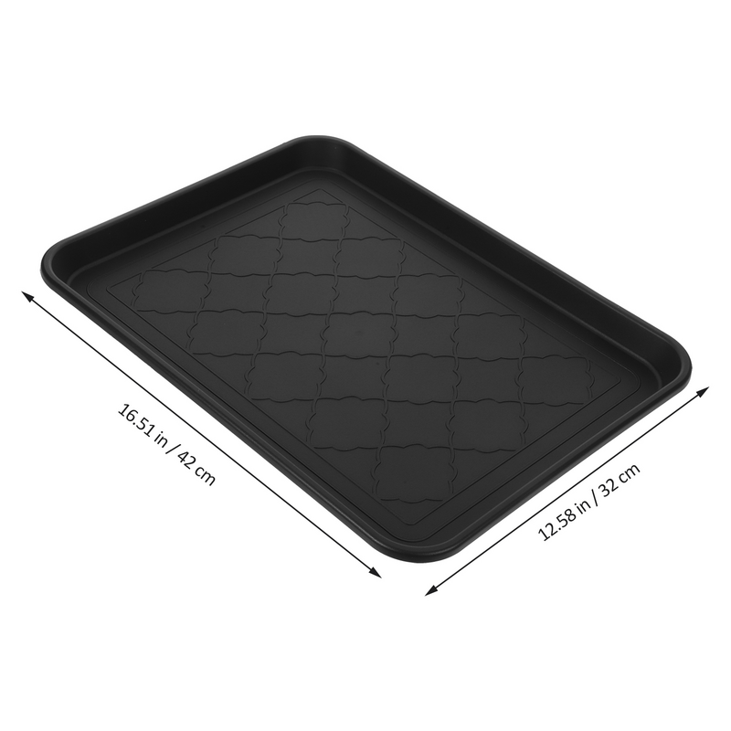 Black Sundries Storage Plate Wear-Resistant Plastic Pet Feeder Tray Multi-Functional Planter Holder Bonsai Tray
