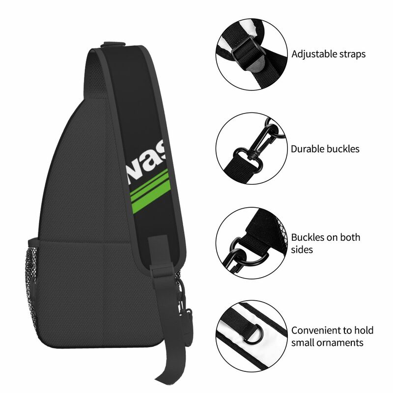 Kawasakis-bandolera con logotipo para hombre y mujer, bolso de pecho, mochila de hombro, mochila de día para viajes, senderismo y Camping