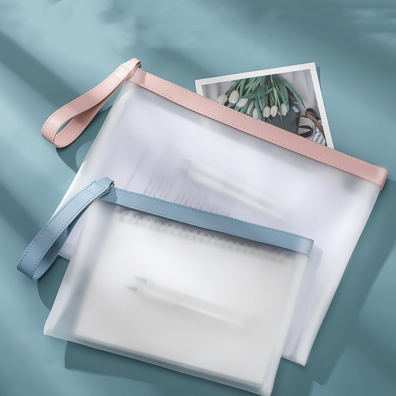 Bolsa de archivo portátil A4, sobre transparente Simple, organizador de archivos conveniente, bolsa de almacenamiento duradera con cremallera