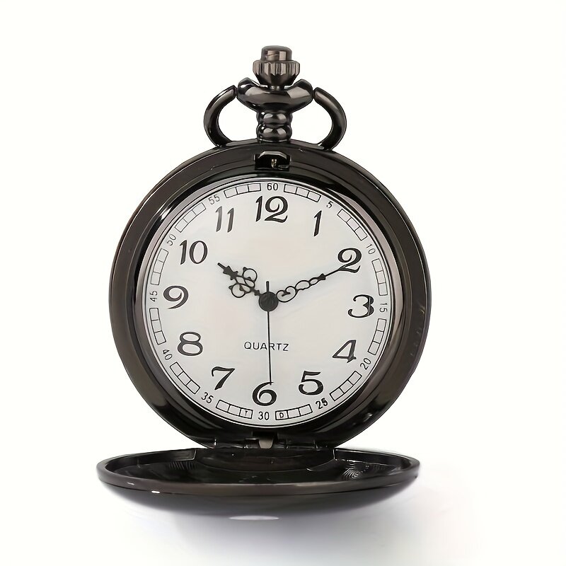 펜던트 체인이 있는 쿼츠 포켓 시계, 아들에 맞춤 인쇄 디자인, 아라비아 숫자 시계 선물