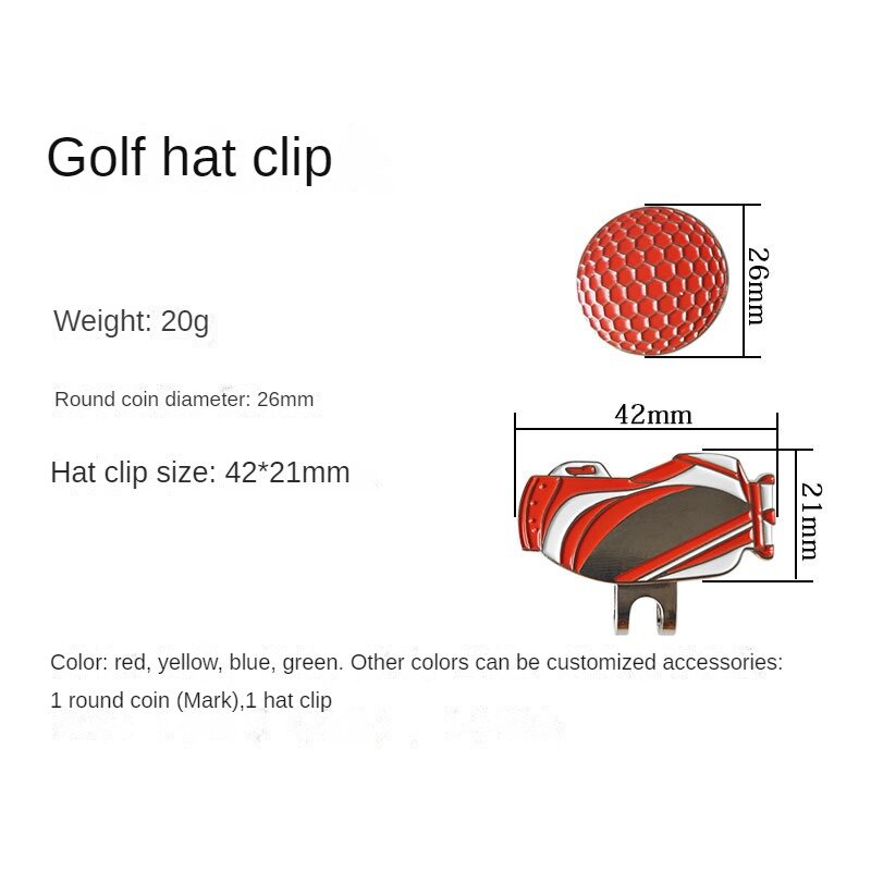 磁気ゴルフ金属帽子クリップ、キャップクリップ、マークボールマーカー、ゴルフ用品