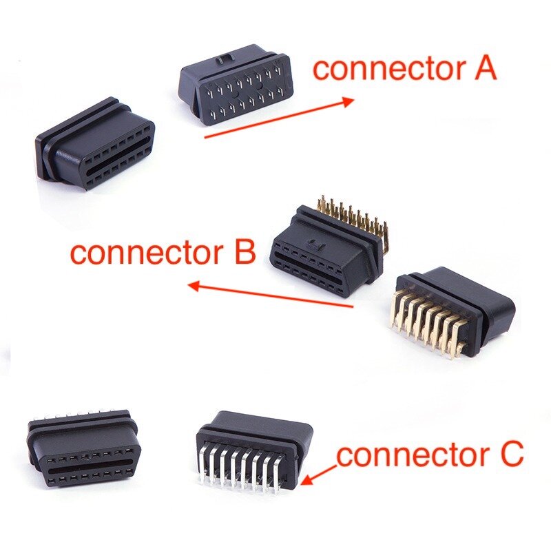 Conector fêmea da soldadura do automóvel OBD2, Interface diagnóstica, OBD Plug, OBDII Shell, Habitação do conjunto