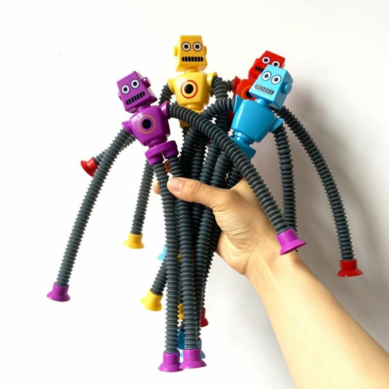 Tubo elasticizzato movimento articolare genitore-figlio molla ventosa telescopica giocattolo sensoriale Montessori Fidget Toys Robot Pop Tubes Toy