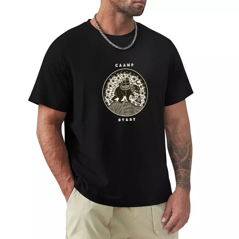 T-Shirt Caamp By and By pour homme, vêtement vintage, à séchage rapide, design personnalisé, noir