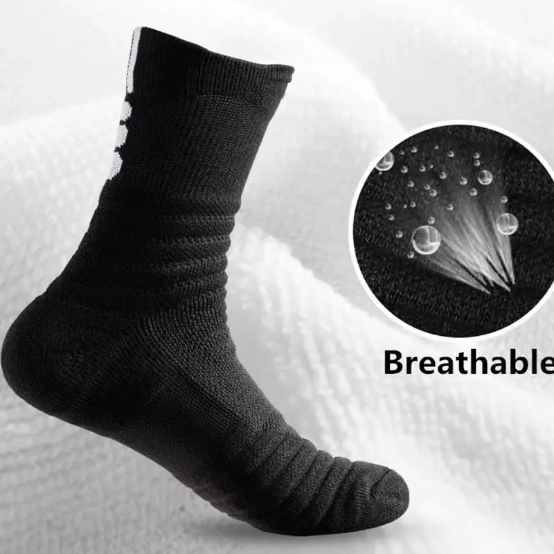 ถุงเท้าฟุตบอลกันลื่น3คู่ถุงเท้าสั้นผ้าฝ้ายสำหรับผู้หญิงถุงเท้ากีฬาบาสเก็ตบอลถุงเท้าระบายอากาศได้ดี