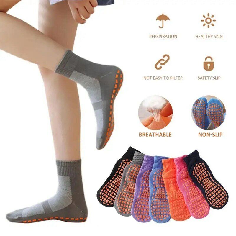 1 paio di calzini corti in Silicone antiscivolo in cotone trampolino calzini sportivi da calcio calzini da pavimento antiscivolo per adulti e bambini calzini per la casa