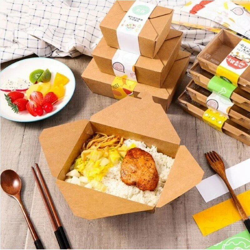 Индивидуальная продукция, Индивидуальная коробка из крафт-бумаги для еды с окном, коричневая коробка для ланча, упаковка для сэндвичей, салата, быстрая доставка