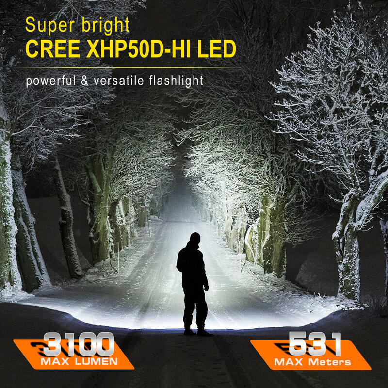 Sofirn-linterna táctica potente para caza al aire libre, linterna recargable XHP50D HI LED EDC, C8L 21700 3100lm, USB-C