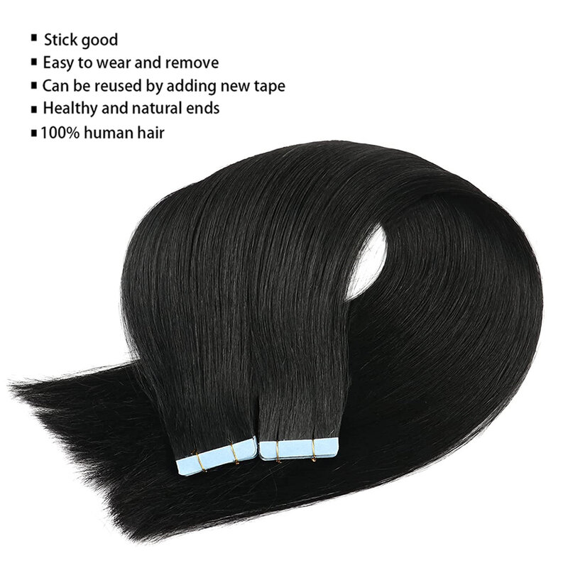 인간의 머리카락 스트레이트 자연 확장에 테이프 16-26 인치 100% 레미 스킨 Weft 접착 접착제에 대한 살롱에 대한 여성을위한 고품질