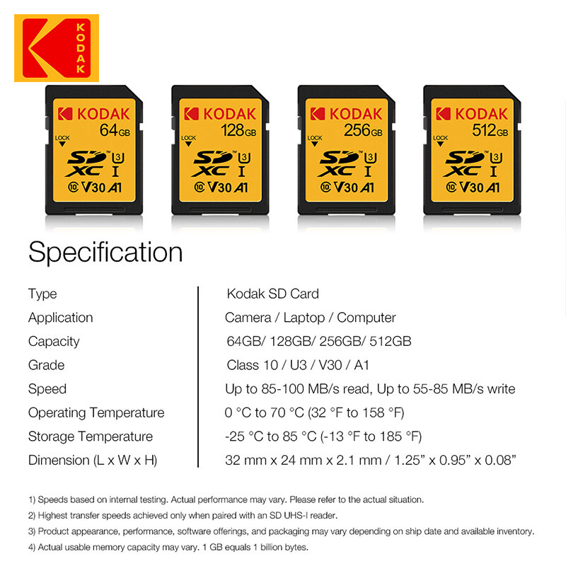 Carte SD Extreme PRO Carte mémoire Classe 10 Haute vitesse 32 Go 64 Go 128 Go 256 Go U3 4K UHD Vidéo C10 V30 Cartes UHS-I SDHC et SDXC
