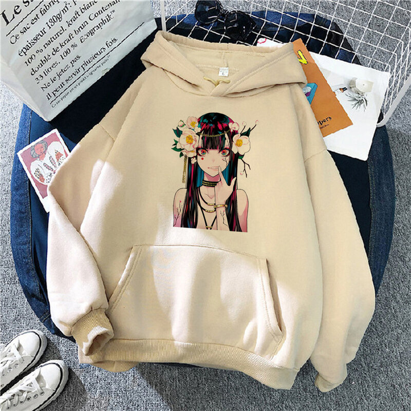 Anime Eyes hoodies women Fleece long sleeve top gothic sweatshirts Hooded Shirt female japanese Pullover
