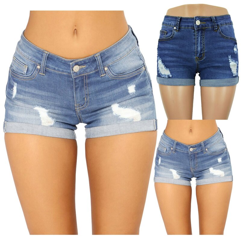 Женские джинсовые шорты, летние широкие шорты с необработанными краями