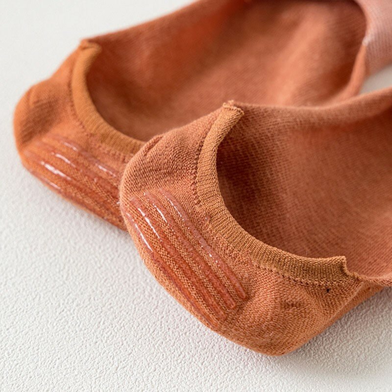 Носки женские до щиколотки, удобные простые дышащие невидимые носки из силикона, с защитой от падения каблука, B105