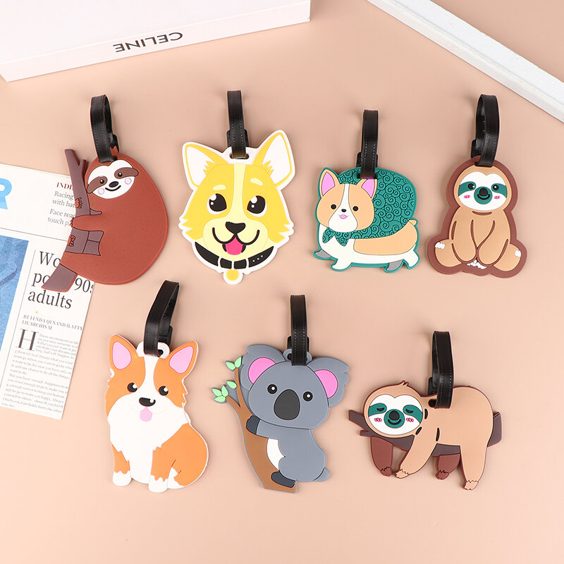 Cartoon Animal Silicone Travel Luggage Tags Travel Access Anti Lost Baggage ID Name Tag Suitcase Address Pendant Label Holder