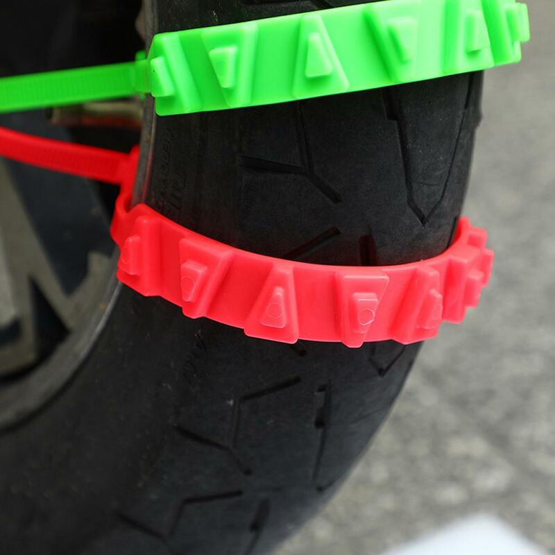 Cadenas antideslizantes para neumáticos de motocicleta, bridas para cables, 10 piezas, para exteriores, acceso de emergencia