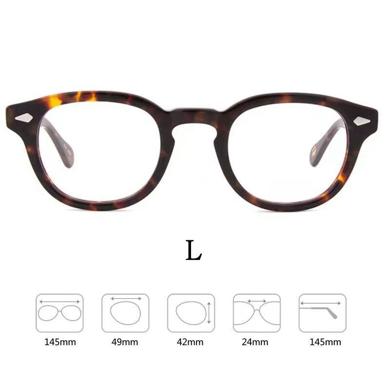 YIMARUILI kacamata bingkai asetat Pria Wanita, kacamata optik bulat Retro merek asetat kelas atas modis ultra-ringan Y1915