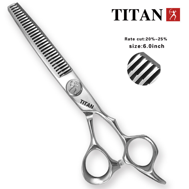 Titan-tesoura profissional do barbeiro, corte bem, molho do cabelo, 6"