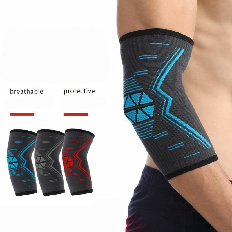 1Pcs Lightweight Elastic Fitness Elbow Pads Convenient Breathable Arm Cushion Sleeve Soft Adjustable Sport Safety Elbow Support