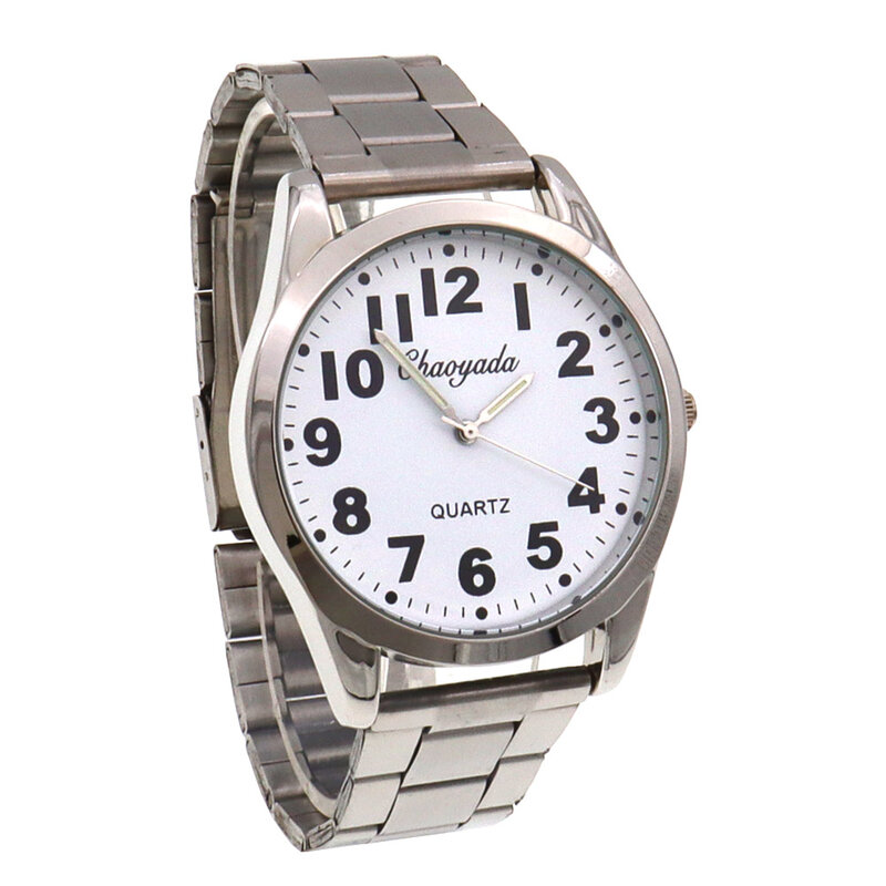 Relógio digital de quartzo para mulheres e homens, Relógios faciais grandes, Presentes simples para mãe e pai idosos