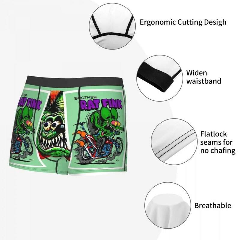 Harajuku Tales Of The Rat Fink Men's Boxer Briefs Highly Breathable Underwear High Quality Print Shorts Gift Idea
