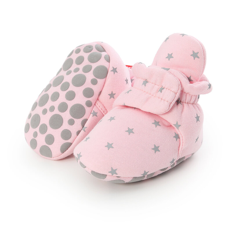 ใหม่ถุงเท้าเด็กรองเท้าเด็กสาวดาวรองเท้าบู้ทสำหรับเด็กทารกแรกเกิดผ้าฝ้าย Comfort Soft Warm ทารก Crib รองเท้า First walkers
