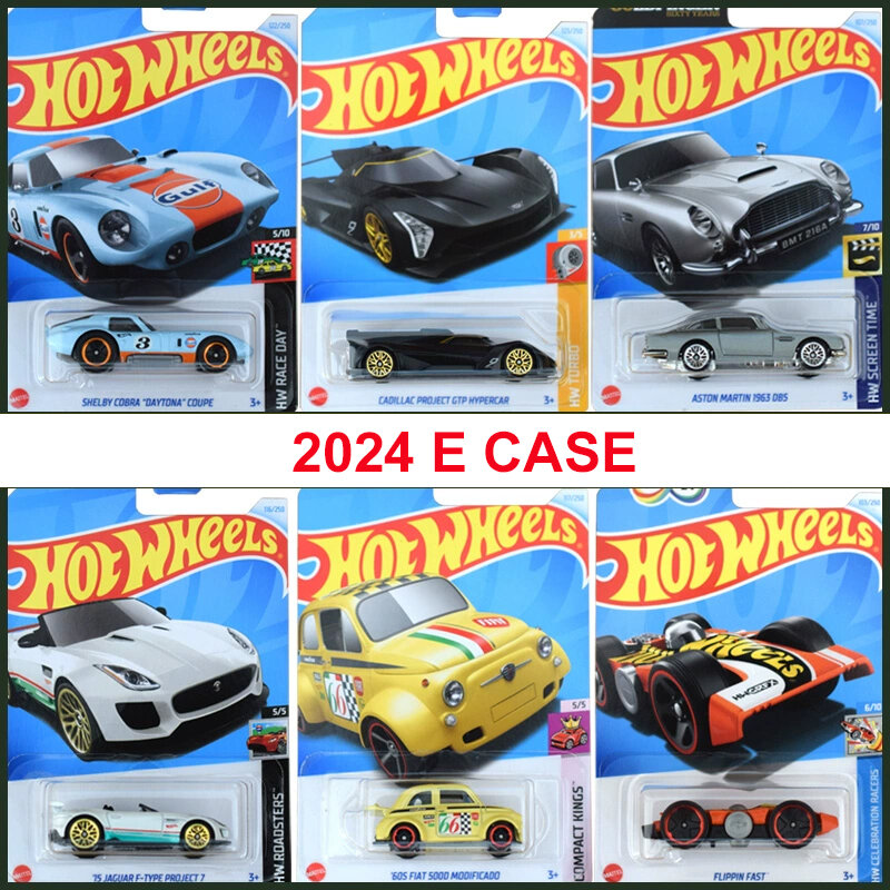 Hot Wheels-Coche de juguete para niños, modelo Fiat Jaguar, Honda Civic, Nissan GTR, Alfa Romeo, Audi, regalo de cumpleaños, 2024 E, 1/64