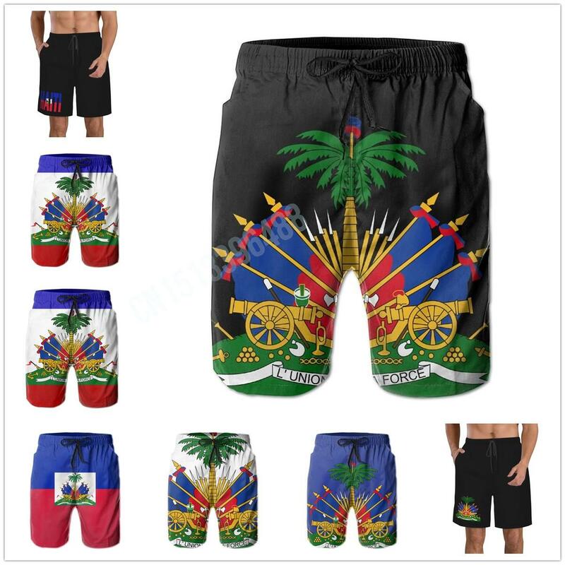 Clássico calção de praia masculino com bolsos, brasão, bandeira, apto para praia, bandeira, Dupont, 2022