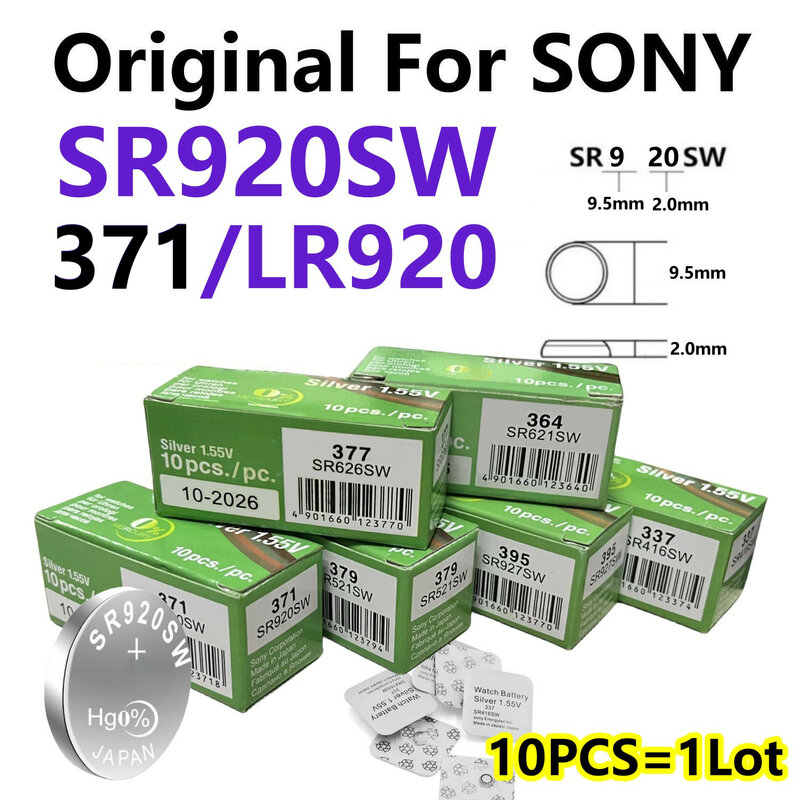 Original For SONY 2-60PCS SR920SW AG6 371 LR920 SR927 171 370 L921 LR69 SR920 Button Batteries For Watch Toys Remote Cell Coin