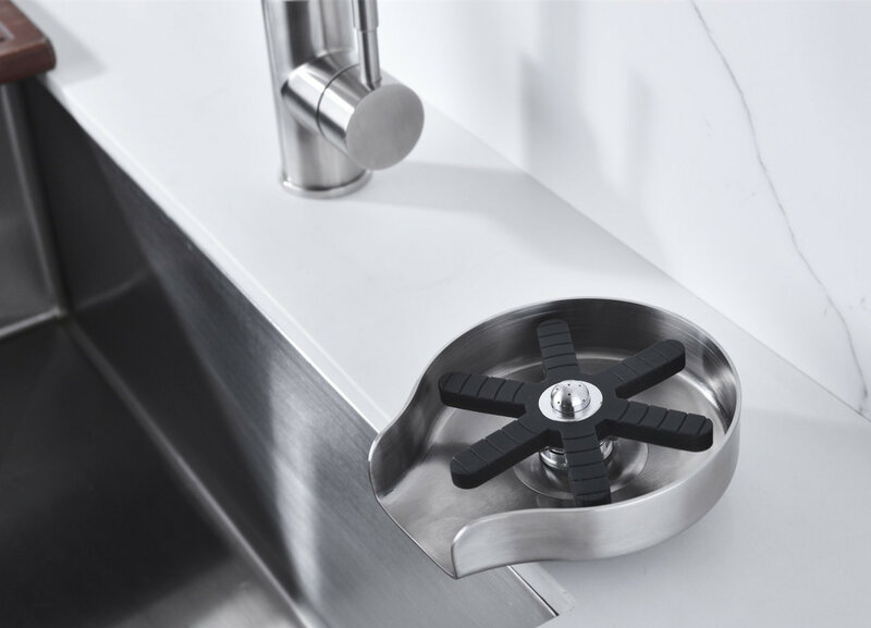 Großhandel 304 Edelstahl gebürstet Nickel Wasserhahn Glas automatische Tasse Spüler für Küchen spülen