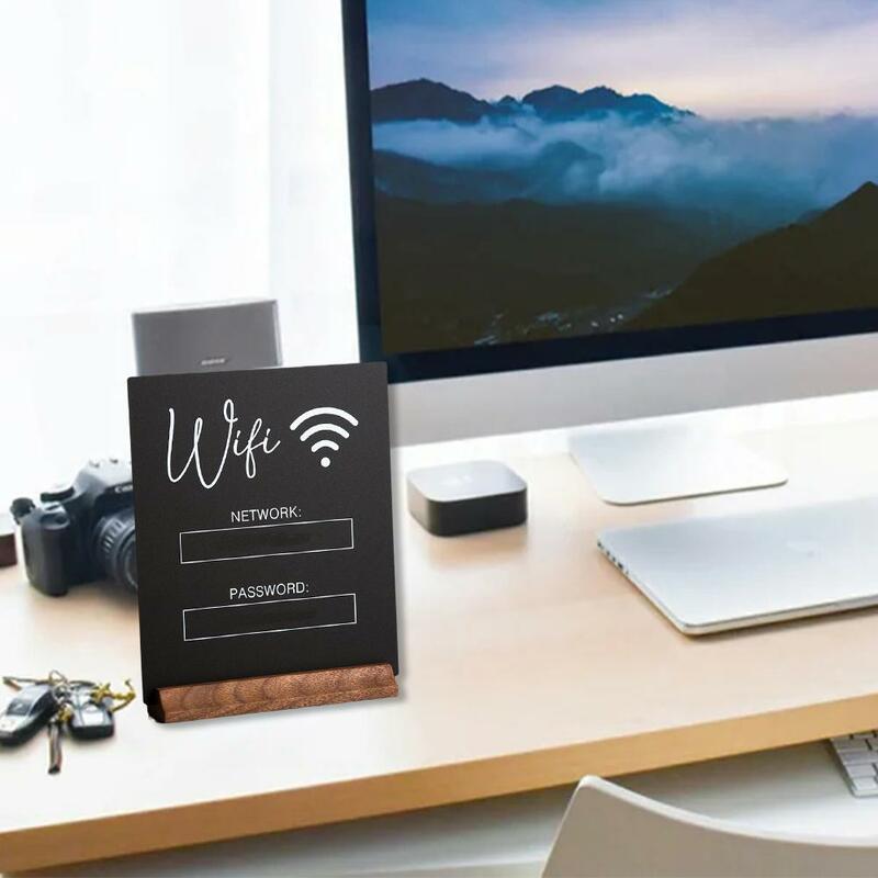 Papan WiFi Akrilik Stiker Identifikasi Tempat Umum Toko Rumah Akun Tulisan Tangan dan Kata Sandi WiFi Papan Pemberitahuan Identifikasi